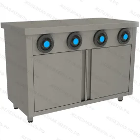 стол-тумба с диспенсерами для стаканов спзрд4-12/6-б