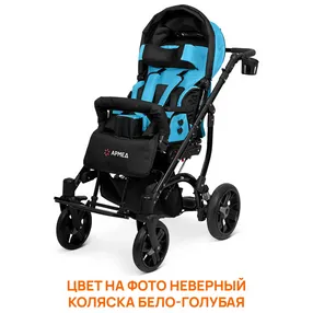 кресло-коляска эвита нео (бело-голубая, пневма)